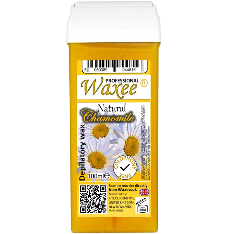 [AUSTRALIA] - Roll on wax cartridge roller wax refill 100ml hair removal, waxing, Herbal line from UK brand - Waxee. (Chamomile) Chamomile
