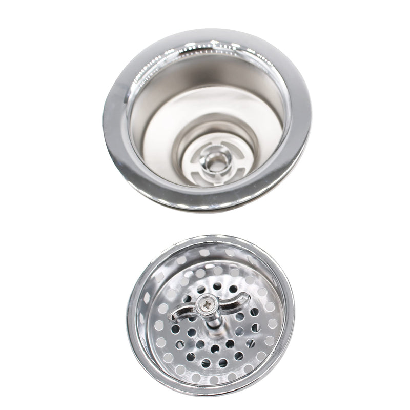 Westbrass A213-26 3-1/2" Wing Nut Twist Style Large Kitchen Sink Basket Strainer, Polished Chrome