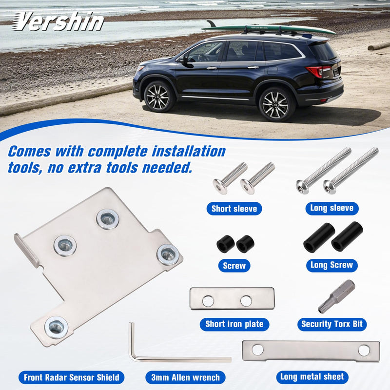 Radar Sensor Protector Cover Fits 2023-2026 Honda Accord, CR-V, Pilot，Radar Shield 304 Stainless Steel Anti-Theft Sensor Guard