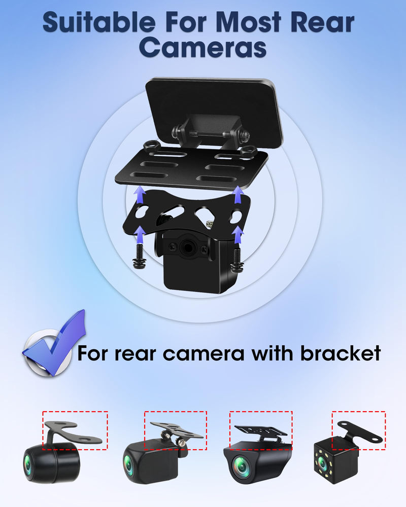 【Durable New Metal Material】 Rear Camera Holder Dash Cam Mirror Rear Camera Mount Backup Camera Bracket Car Rear Camera Rear Window Holder Reverse Camera Mount for SUV, Truck, RV, Auto