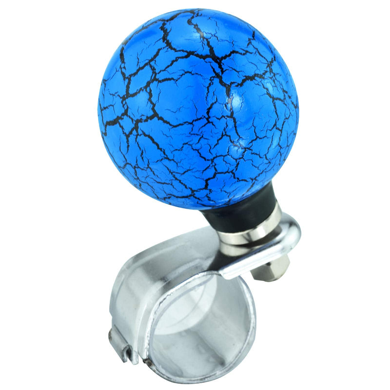 Lunsom Ball Steering Wheel Knob Marbling Round Suicide Spinner Turning Grip Helper Driving Power Aid Handle Control Car Booster Fit Most Vehicle (Blue) Blue
