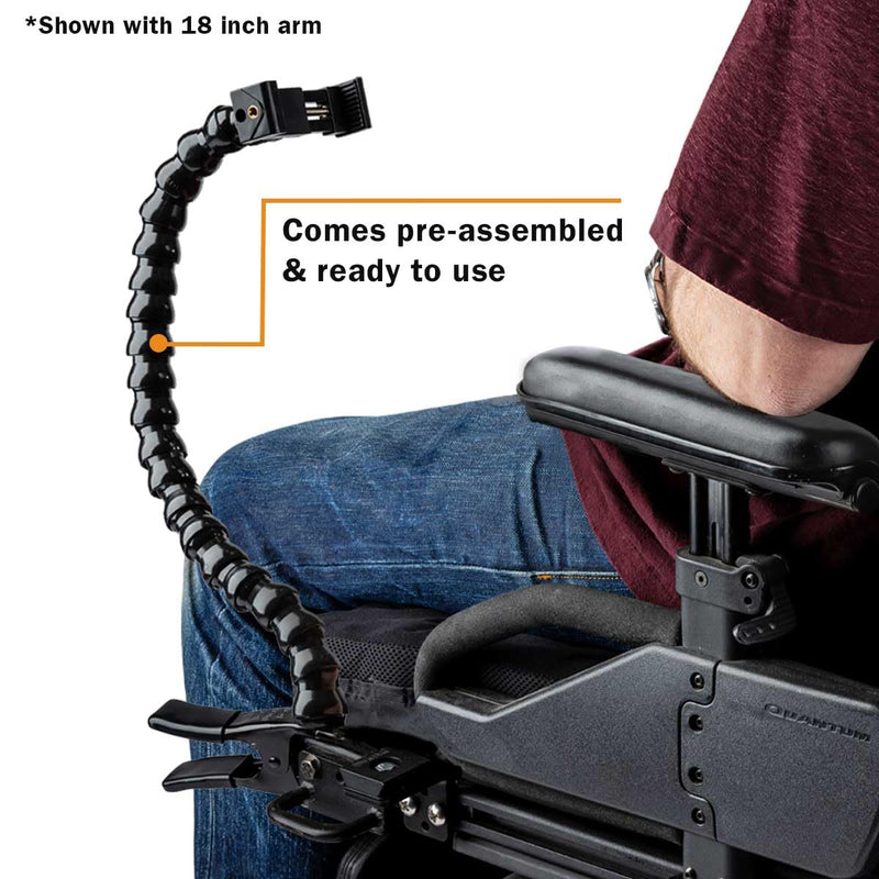 MOGO ModularHose Assistive Technology Phone Holder with Heavy-Duty Spring Clamp (Opens to 2"), 24 Inch Arm 24 Inch (Pack of 1)