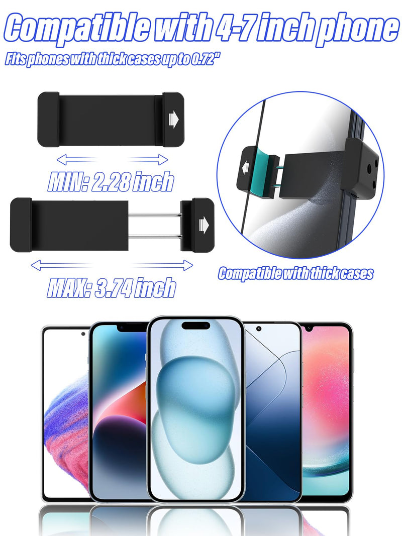 Suction Cup Car Phone Holder, Metal Phone Mount for Car Windshield | Aluminum Alloy, 360°Adjusting Arm, Heat Resistant Cellphone Holder for iPhone17 16 15 Pro Max, Galaxy S26 & 4-7" All Phones