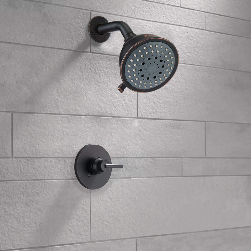 Voolan High Pressure Shower Head - 5 Function Rain Shower Head - Comfortable Shower Experience Even at Low Water Flow - Oil-Rubbed Bronze showerhead Oil Rubbed Bronze