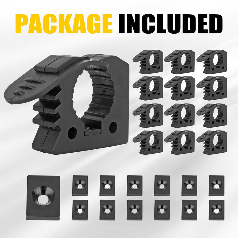 Quick Release Rubber Clamp Mount Shovel Axe Holder Mount Compatible With Truck Boats Trains Vans Or Wall Fits for 1-1/7'' to 1-3/7'' Diameter Tool Or Round Tube 13PCS 13 Pack