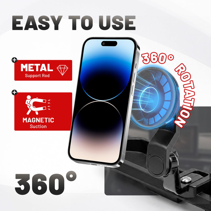 Magnetic Dash Phone Mount for 2021-2023 Jeep Wrangler 4XE Only PHEV | Extend Arm No Sight Obstruction, 4XE & Oil-electric Hybrid Version, Not for Gladiator, Not for 4X4, Phone Holder with Magsafe for 2021-2023 4XE JL JLU