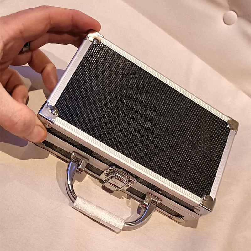 Aluminum Carrying Case - Mini Aluminum Foam Briefcase ToolBox - Portable Tool Case (180 * 110 * 55mm) 180*110*55mm