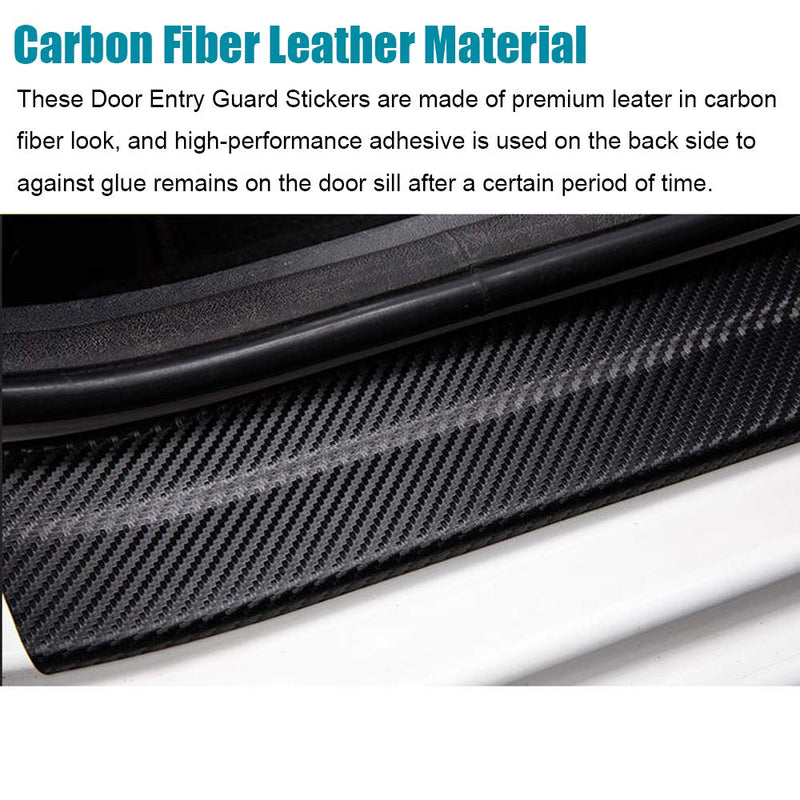 LEXLEY For Honda 2005-2023 2024 2025 4-Door CIVIC Carbon Fiber Style Leather Door Sill Protector Anti-Dirty Scuff Plate Cover Guard Sills Protector Trim,Welcome Pedal Protect 4PCS -RED RED