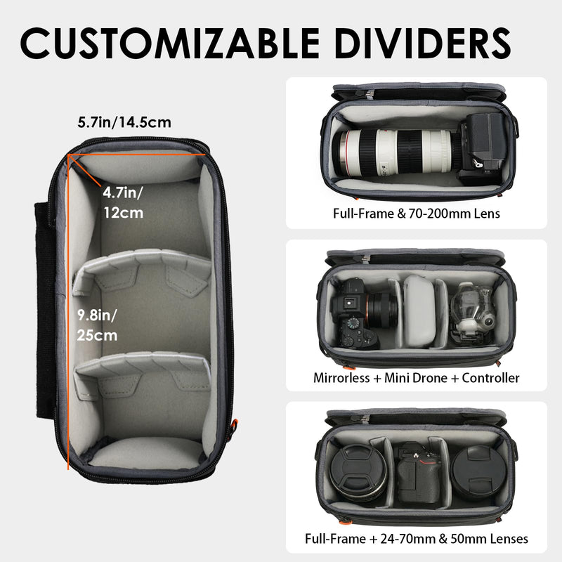 TARION Padded Camera Insert Bag Protective Framed DSLR Inner Case Organizer | Fits 1 Camera and 2 Lenses - Removable Lid Compatible for DSLR SLR Mirrorless Cameras ShellCore XS Xs (1 Camera 2 Lenses)