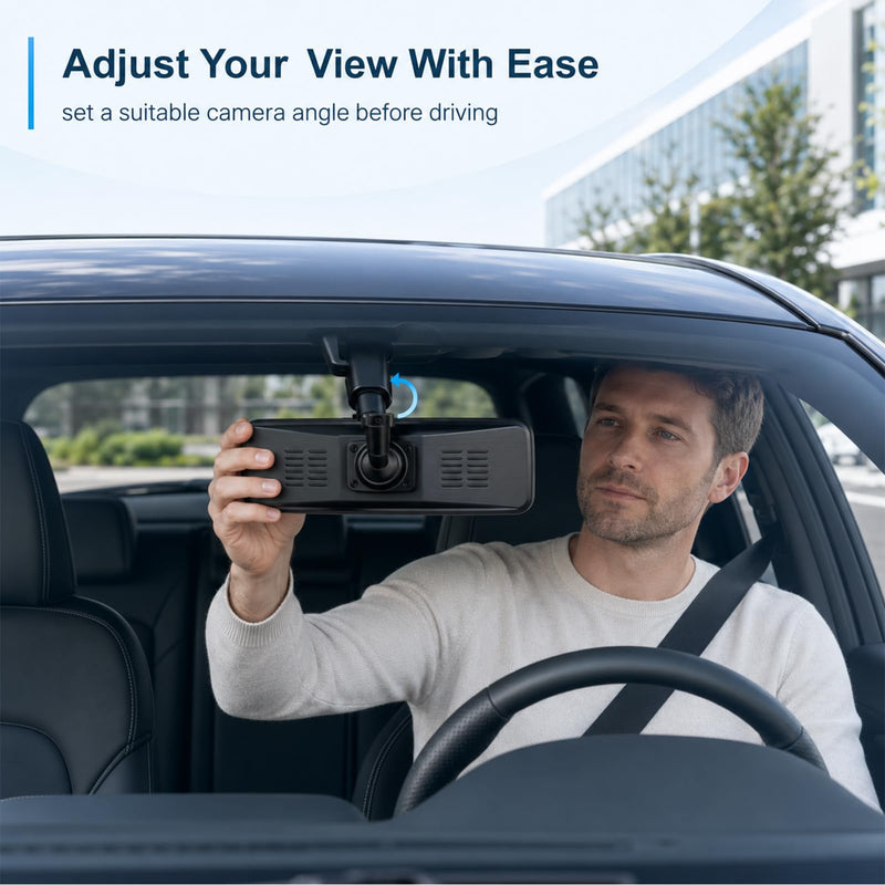 Dash Cam Mirror Mount with Back Plate Panel,for 5.5" to 12" | Rear View Mirror Mounting Kit,Rear View Mirror Camera Mount,Universal Rearview Mirror Mount,Anti Shake OEM Look Replacement