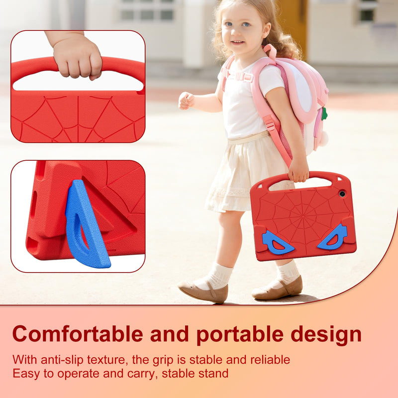 Kids Case for Samsung Galaxy Tab A11+ 2025 / A9+ 2023 11", Shockproof Cover with Built-in Screen Protector and Stand for Galaxy Tab A11 Plus / A9 Plus 11 Inch (Red+Blue) Red+Blue