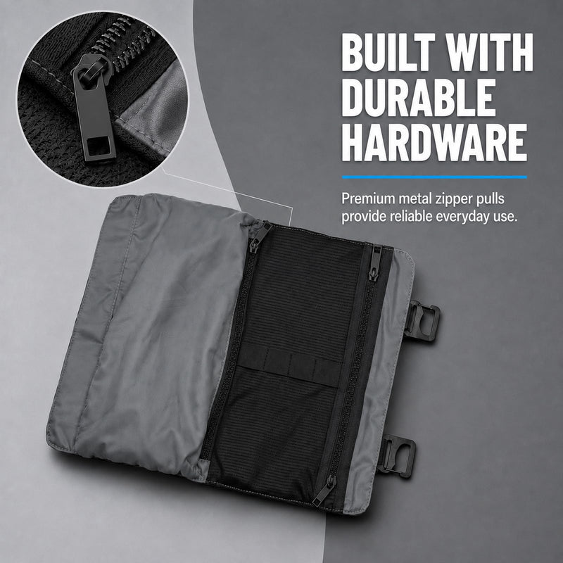TUDIA Mobile Organizer Bag Compatible with Tumi Alpha Bravo Backpacks - Modular Tech Pouch with G-Hooks Water-Resistant Cord Carrying Case for Earphone, Charger & Cables (Black) Black
