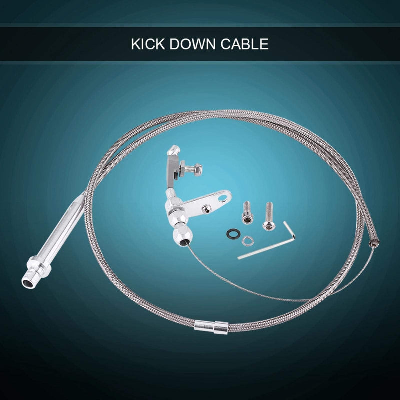 Kick Down Cable, Stainless Steel Braided Kick Down Cable Detent Kickdown For TH350