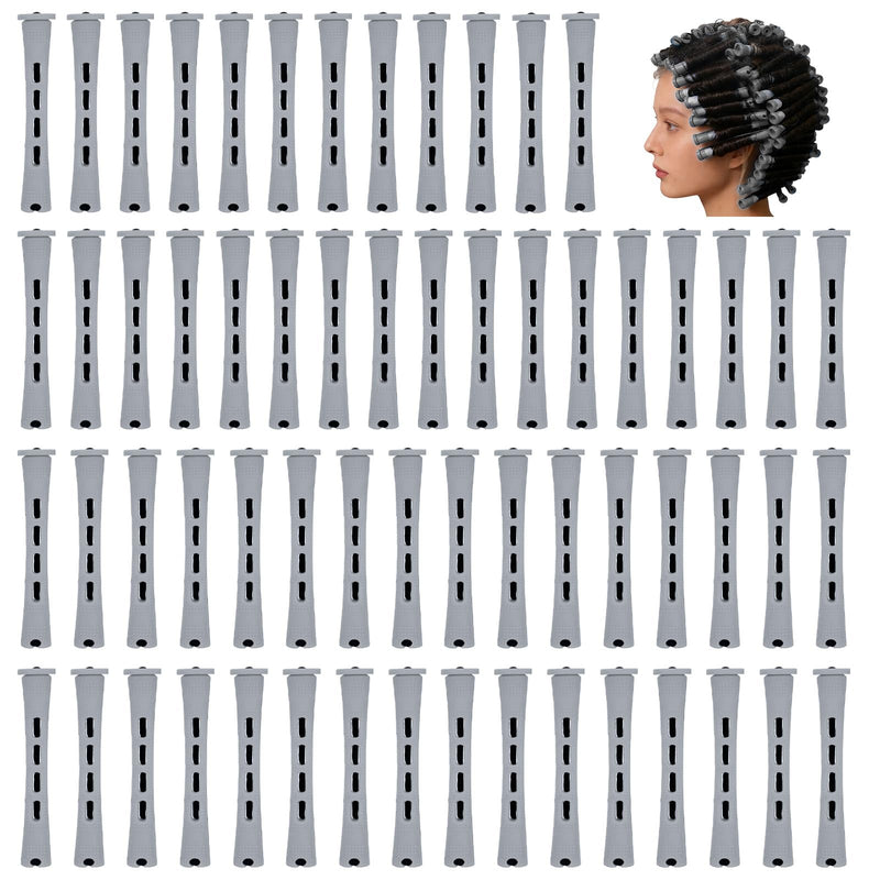 flintronic Perm Rods, 60pcs Cold Wave Hair Perm Rods Hair Rollers, 1.5cm/0.59 inch Hair Rollers for Natural Hair Short Long Hair Styling Tool #1 60PCS-1.5cm/0.59in-Grey