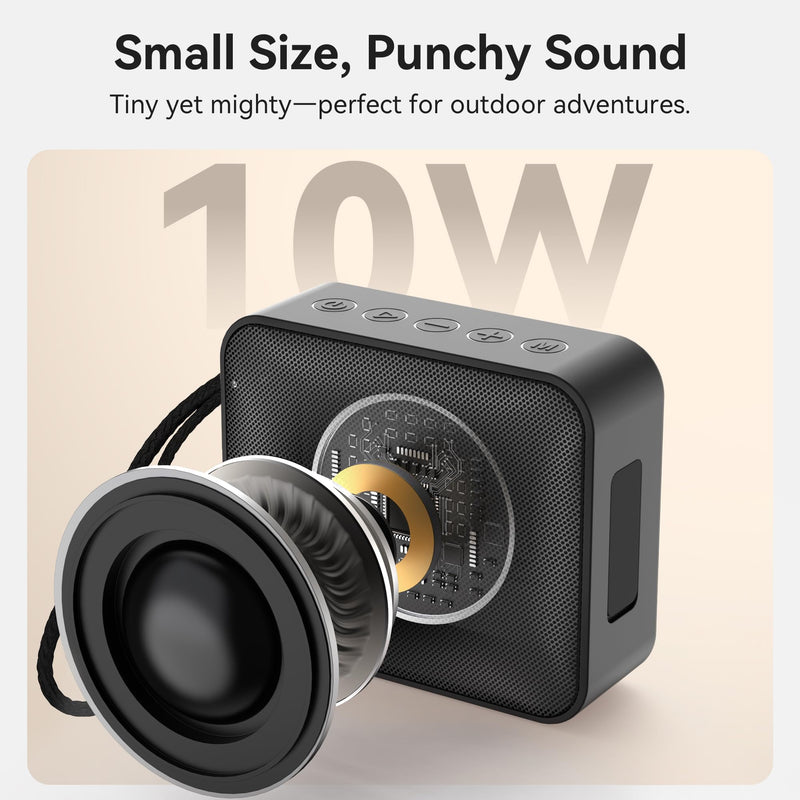 Oraolo Bluetooth Speaker, IPX7 Waterproof Portable with Stereo Sound, Bluetooth 5.4, TWS Pairing, Support AUX/TF Card, Small Wireless Speaker for Home, Shower, Outdoors, Travel, Black