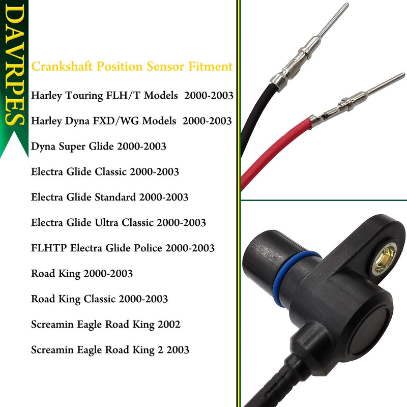 32798-00B Crank Crankshaft Position Sensor for Harley Touring & Dyna & Electra & FLHT FLHR FXD Wide Glide Road King 00-03, Screamin 02-03 Replace#32798-00A｜32798-00｜3279800B｜3279800A｜3279800