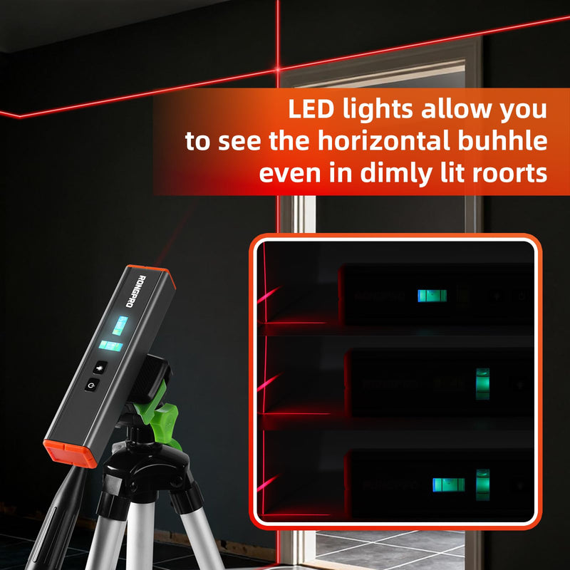 Portable Laser Level with Magnetic -Multipurpose 15Ft Cross Leveling Line,Mini Torpedo Level for Hanging Picture Wall Writing Home Renovation Red line