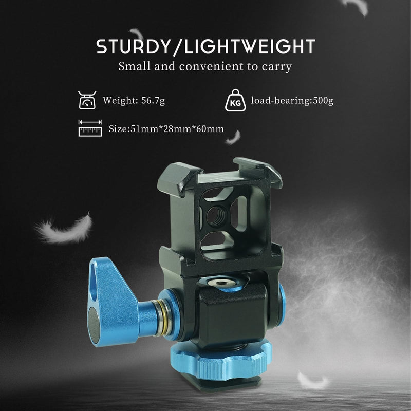 FIFIELD 3 Port Cold Shoe Mount with 1/4"-20 Thread for Camera Cage Flash LED Monitor Microphone