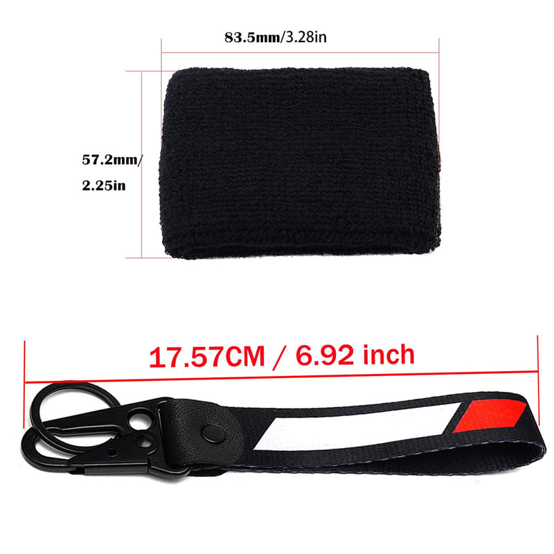2PCS Compatible With Aprilia RSV4 RS660 Tuono 660 457 RS 457 Tuono V4 1100 tuareg 660 RSV1000/R Motorcycle Brake Fluid Reservoir Sock Cover Oil Cup Sock Key Chain (Red) Red