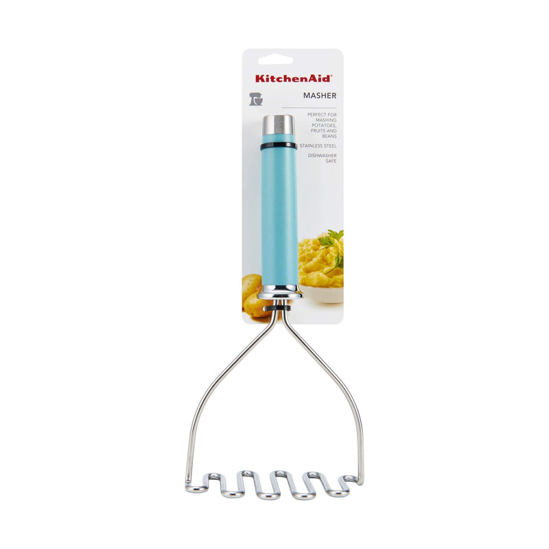 KitchenAid Gourmet Stainless Steel Wire Masher, 10.24-Inch, Aqua Sky One Size