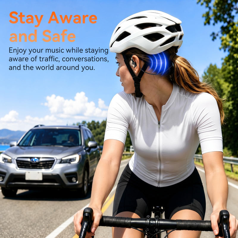 OHAYO Open Ear Headphones, Bluetooth 6.0 Air Conduction Sports Earbuds, 19g | Lightweight Wireless Earphones for Running, Cycling & Workouts, IPX7 Waterproof Headset, Built-In Dual-Mic, FreeRun F5, Black