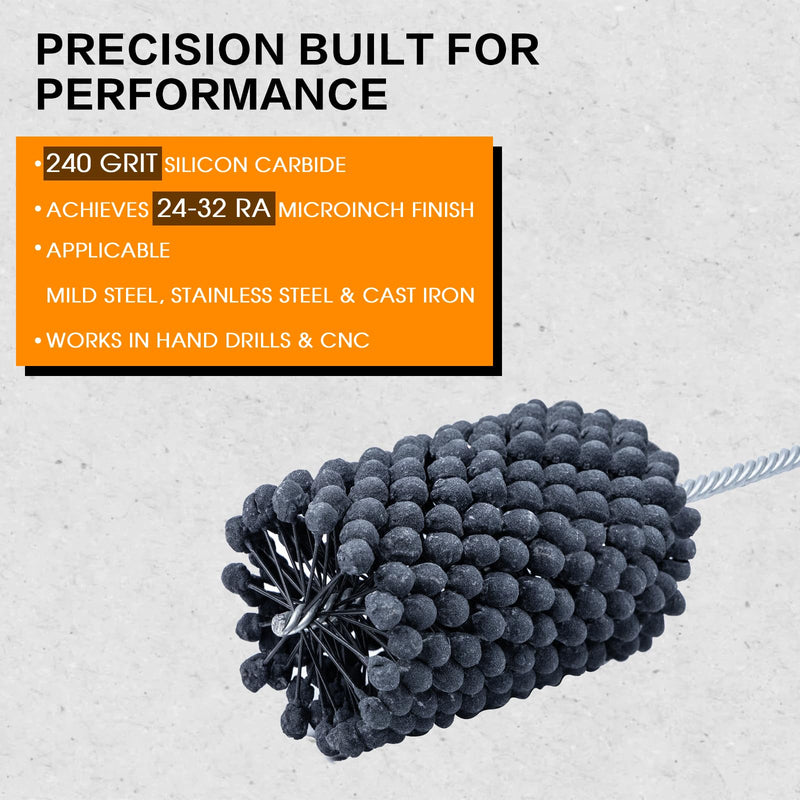 Ball Style Engine Cylinder Hone 4 Inch, 240 Grit Flexible Cylinder Honing Tool for Deburring & Crosshatch Finish, Ideal for Engine Rebuilding on Cast Iron, Steel & Mild Steel 240.0 4'' (101.6mm)