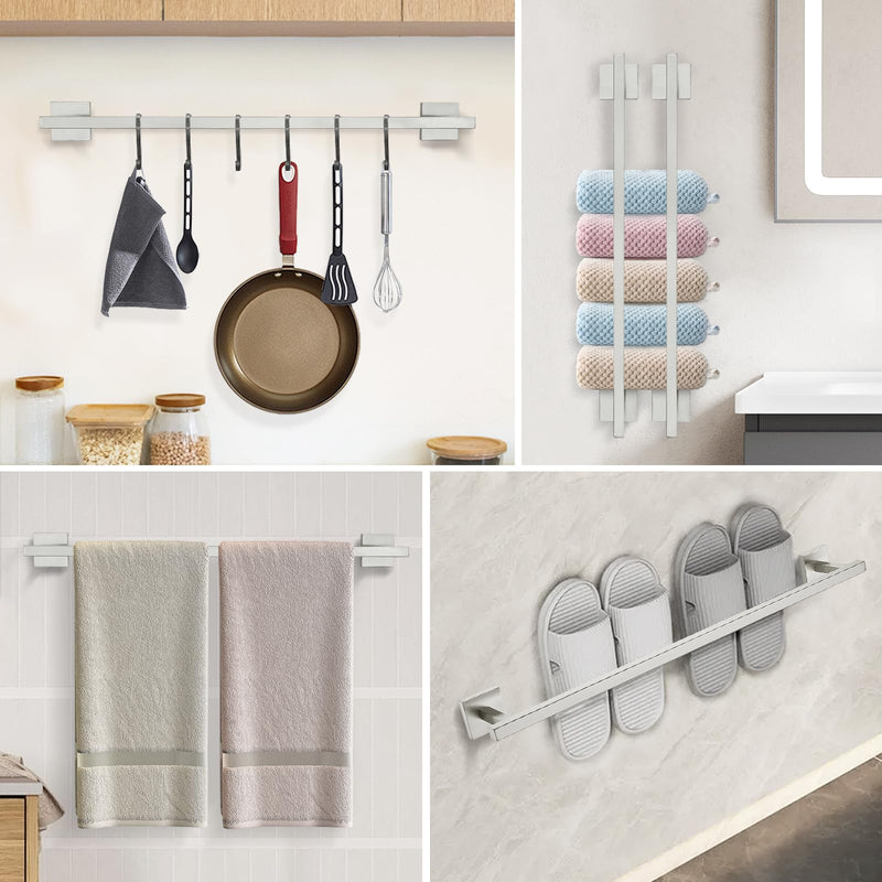 YACVCL Brushed Towel Bar, 21.6 Inch Bathroom Towel Rack, 304 Stainless Steel Kitchen Hand Towel Holder Wall Mounted, Total Length 23.6 Inch