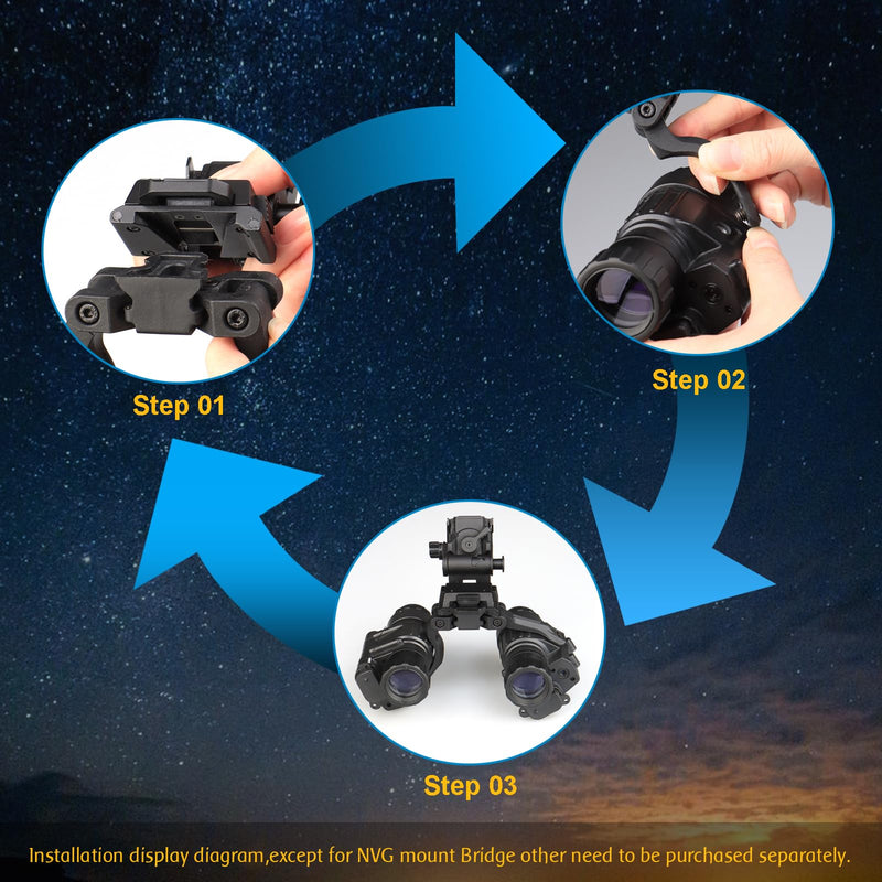  [AUSTRALIA] - New Reinforced Upgraded Version Night Vision Bridge with Adjustable Field of View for pvs14 Support 2 Optical Night Visions or 1 Digital Night Vision (British Standard)