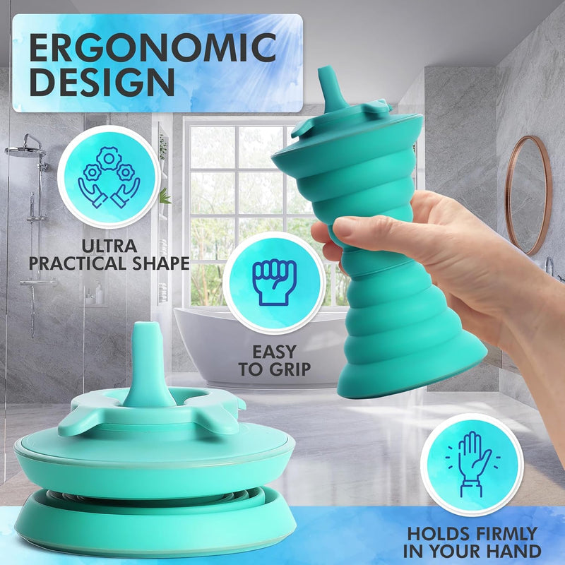 The Pocket Bidet® Teal Bundle: Portable Travel Bidet with Zip Case & Adjustable Neck Strap. Collapsible Design, Holds 500 ML, Easy to Spray, Flying Saucer Bidet for Men & Women, Fits in a Purse or Bag