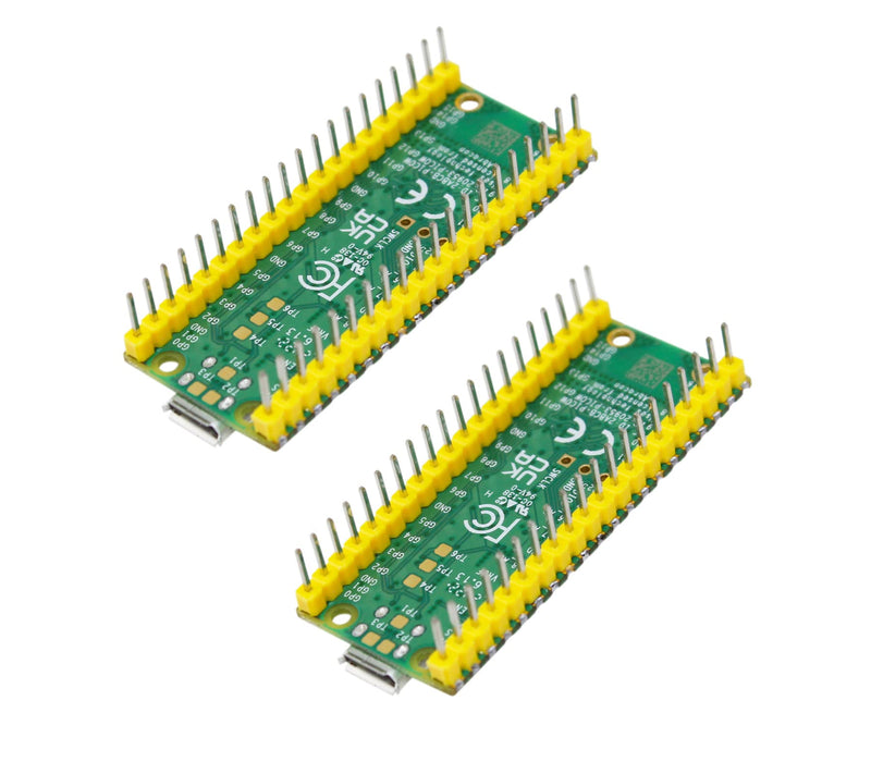 DIGISHUO 2Pcs Raspberry Pi Pico W WiFi Wireless Microcontroller Board with Pre-Soldered Header Flexible Digital Interfaces | Based on RP2040 Chip | Dual-Core ARM Cortex M0+ Processor 133 MHz 2Pcs Raspberry Pi Pico WH Module
