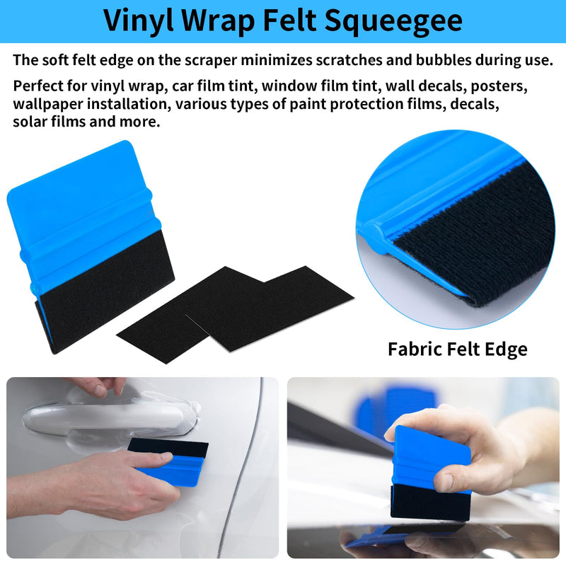 12 Pcs Car Window Film Tint Tool Kit Vinyl Wrap Tool Kit Automotive Tint Squeegee Tool Kit Glass Protective Film Installation Kit Automotive Window Tinting Kit