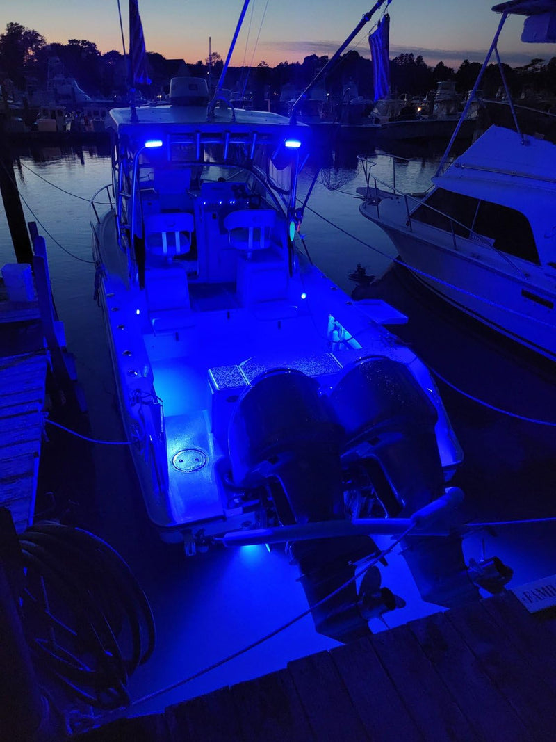 Marine Submersible LED Light Strip 12V 4ft Blue, Rope Lights, Waterproof Boat Lights
