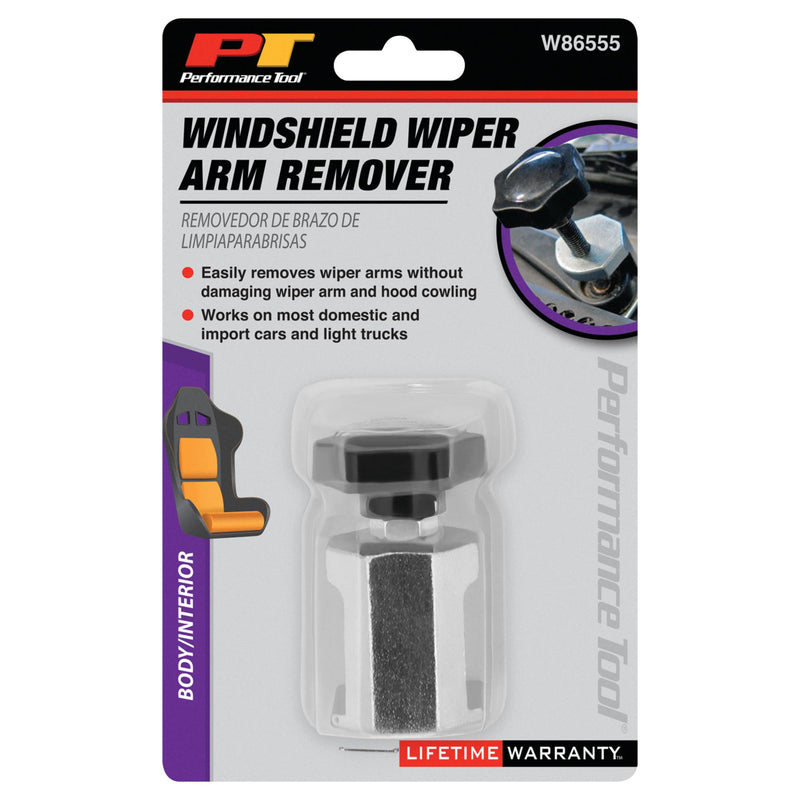 Performance Tool W86555 - Heavy Duty Wiper Arm Puller Tool for Easy Removal without Damage - Heat Treated Alloy Steel for Most Cars and Light Trucks