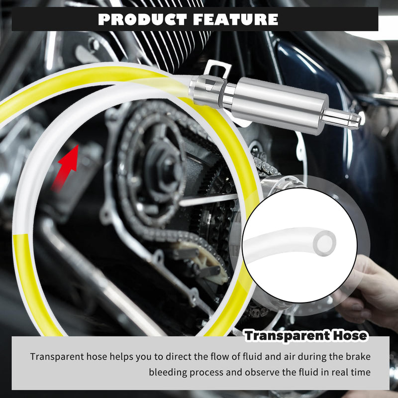 Car Brake Bleeder Hose Kit,Practical Brake Bleed Hose Kit with One Way Check Valve & Clamp for Bleeding Repair,Professional Car Accessories Cars & Motorcycle Brakes Bleeder Kits
