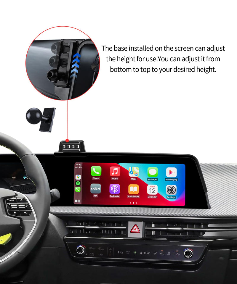 Wireless Charging car Phone Holder for Kia EV6 2022-2024 Accessories 12.3 inch Screen Fixed Clip,360° Rotation car Phone Mount Compatible with MagSafe 12.3-inch for 2022-2024 EV6