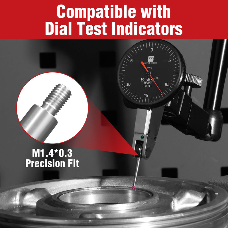 TESA Brown & Sharpe 599-7030-80R Ruby Tip Contact Point for Bestest Dial Test Indicator, 0.080" Tip Diameter x 1/2" Length, M1.4 x 0.03 Thread