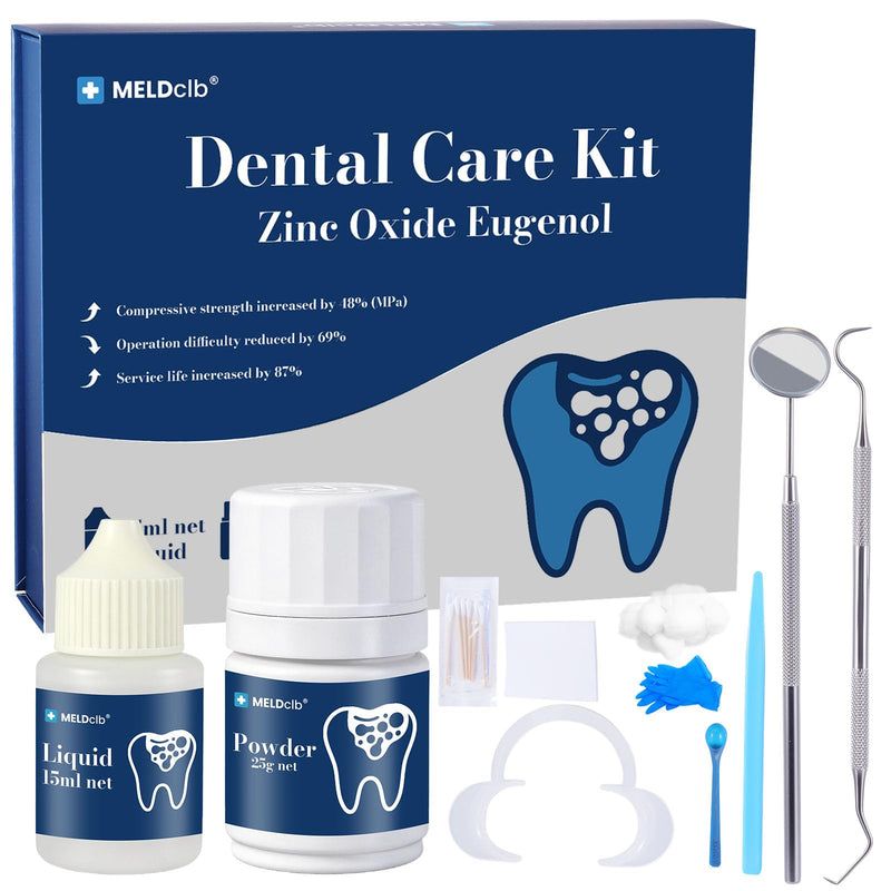 Zinc Oxide Eugenol Dental Care Kit, Tooth Repair Kit, Temporary Tooth Filling Repair Kit, Tooth Filler, Cavity Filler, Dental Cement Glue Adhesive for Crowns, Bridges, Teeth, Home Dental Emergency Fix