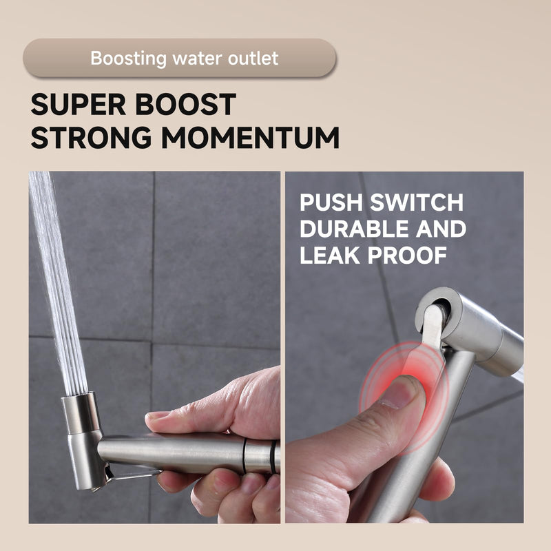 Handheld Bidet Sprayer for Toilet & Bathroom, Adjustable Water Pressure Spray Gun with 304 Stainless Steel Hose, Bidet Faucet for Postpartum Care, Elderly, Muslim Shower, Easy to Install