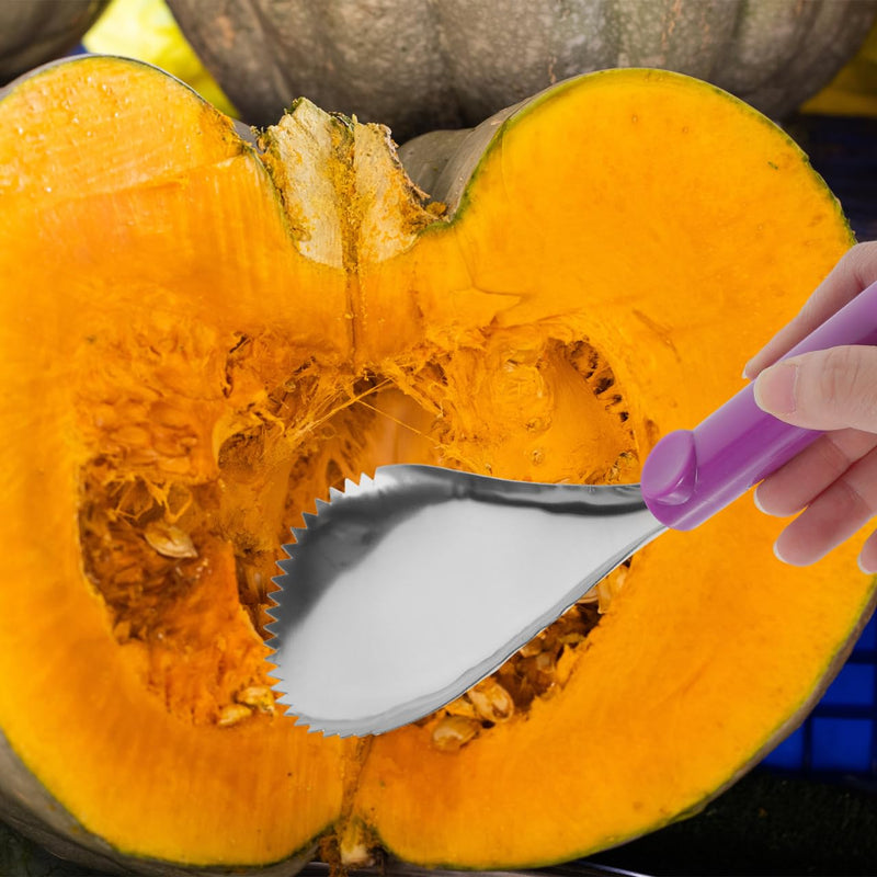 Hand Tools 3Pcs Pumpkin Scooper Stainless Steel Fruit Carving Tool Manual Watermelon Cantaloupe Scooper Melon Baller Scoop Set Pumpkin Corer Pumpkin Pulp Separator for Kitchen