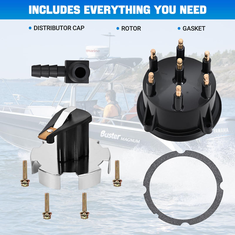 815407Q5 Distributor Cap and Ignition Rotor Kit for Marinized 4.3L V6 Engines with Thunderbolt IV and V HEI Ignitions - Replaces 815407Q5, 815407A2, 815407Q02,18-5274 815407Q5 Distributor Cap & Rotor