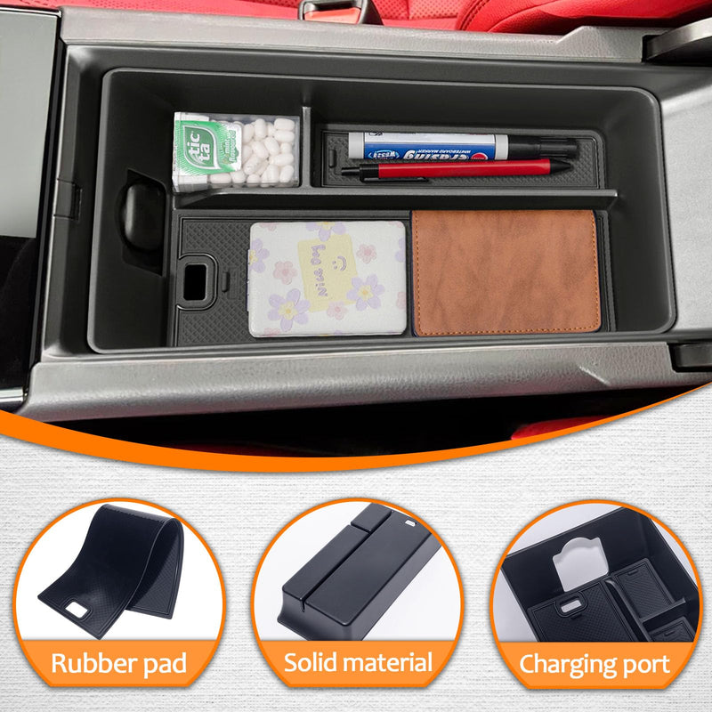TOPINSTALL 2025 Center Console Tray Compatible with 2025 2026 Toyota Camry (XSE/XLE/SE/LE) Armrest Storage Box Console Organizer for 9th Gen Camry Interior Accessories 2025-Black