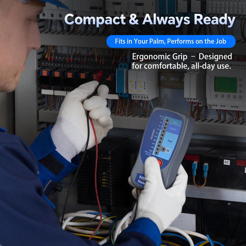 M500 Megohmmeter, 500 Volts Digital Insulation Tester up to 1000 megohms, Compatible with SUPCO M500 Megohmmeter, Professional Megger for HVAC Compressors, Motors & Home Electrical Systems
