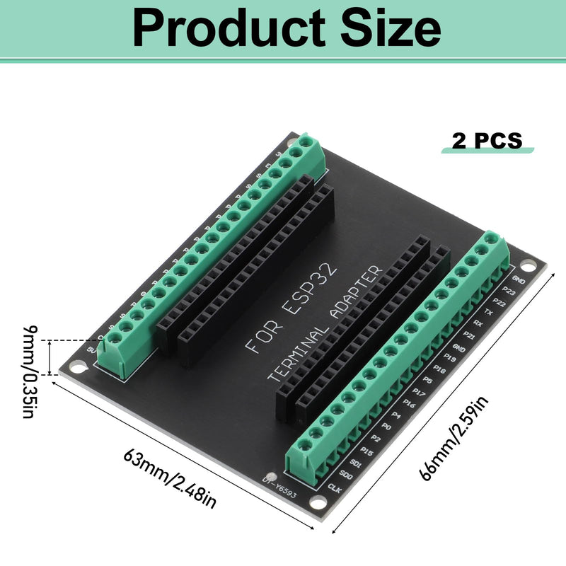 ESP32 Breakout Board GPIO 1 into 2 Compatible with 30 Pins ESP32 | 2PCS SP-WROOM-32 Development Board 2.4 GHz Dual Core WLAN WiFi+Bluetooth 2-in-1 Microcontroller ESP-WROOM-32 Chip