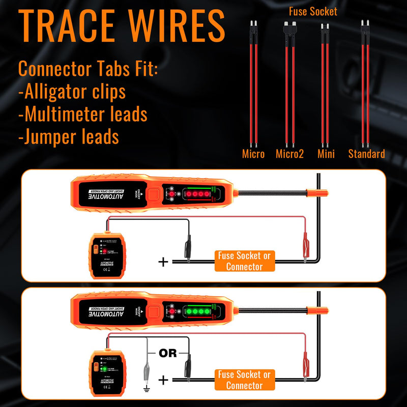 ATDIAG Automotive Wire Tracer, 6–42V DC Open & Short Circuit Tester with Fuse, Circuit Tracer/Fault Probe Tester/Electrical Tester for Cars, Trucks, Motorcycles