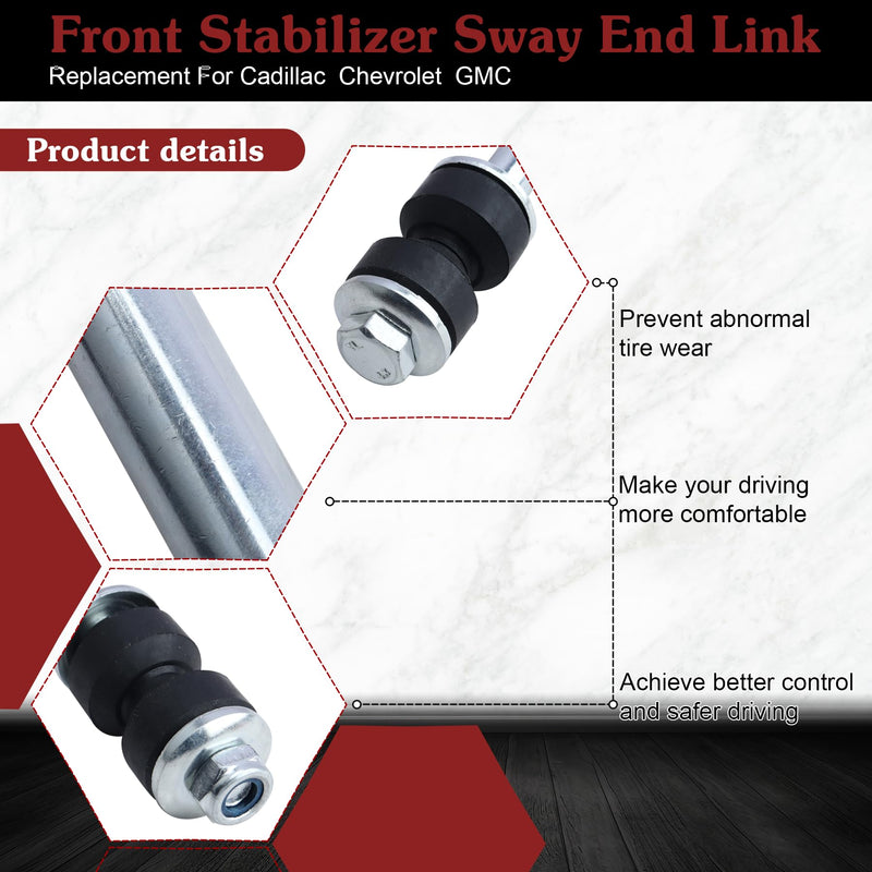 K80631 Sway Bar Link - Front Stabilizer End Link Compatible with 1999-2006 Chevrolet Silverado 1500/2500/3500丨2000-2006 Chevrolet Suburban Chevrolet Suburban 1500 2*K80631