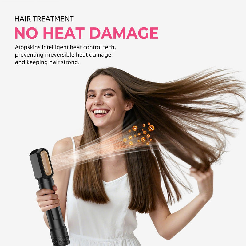 Airbrush 6 in 1 Hair Styler 6 in 1 Magic Styler 1000w Hair Dryer Brush | Magic Styler 60000rpm Hair Dryer Brush, L&R Airflow Hair Curler,Curl Straighten Wavy Smooth Multistyler Gifts 3 Temps Setting Creamblack
