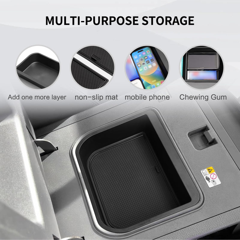 smabee Center Console Cool Box Organizer for Toyota Land Cruiser Prado 250/ Lexus GX 550 2024 2025 Armrest Storage Box ABS Insert Tray Accessories (Only Fit Cool Box) Black