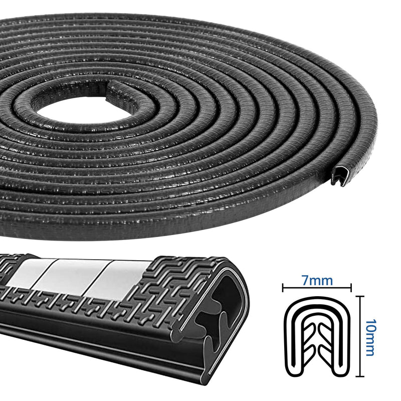 Car Door Edge Guards 16Ft(5M) Automotive Door Entry Guard U Shape Car Door Trim Protector for Most Car 16Ft (5M) Black