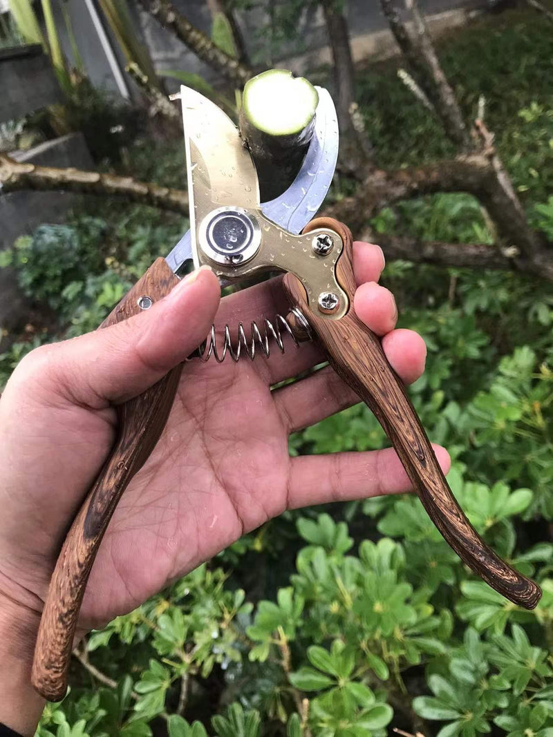 Garden Shears, Japanese Floral branch cutters, Snips for Gardening, Flower scissors Florist clippers, Hand Held Pruners for Gardening Heavy Duty, Pruning shears for garden (Wood grain) Wood-like grain