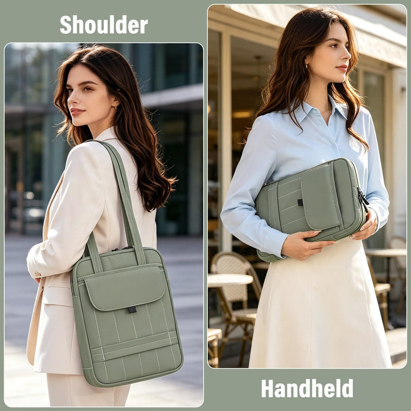 FGZ Laptop Shoulder Bag for Women,Sage Green | Waterproof, Business Large Computer Handbag Purse Briefcase, Office Gifts for Women Sage Green